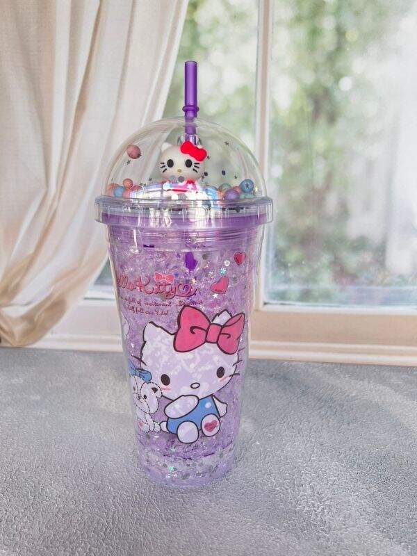 Hello Kitty Işıklı Pipetli Bardak