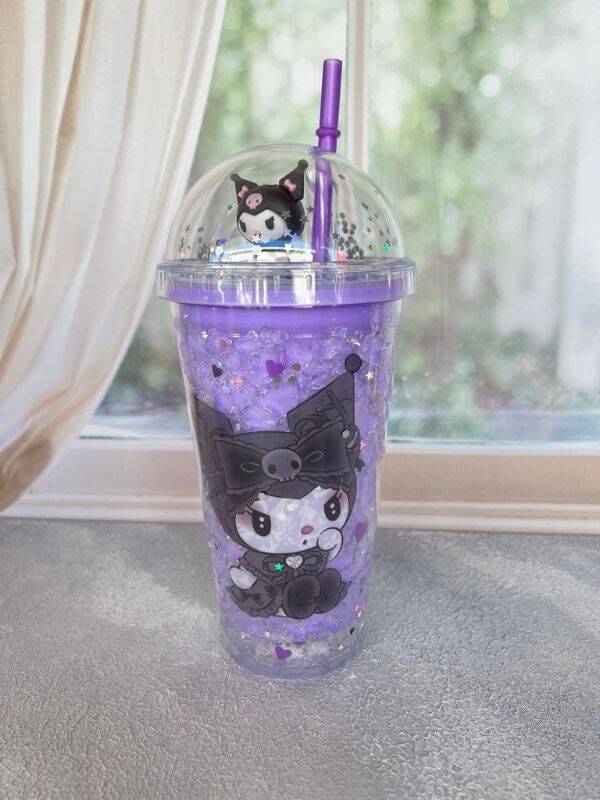 Kuromi Işıklı Pipetli Bardak