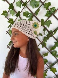 Örgü Bohem Bandana - Görsel 3