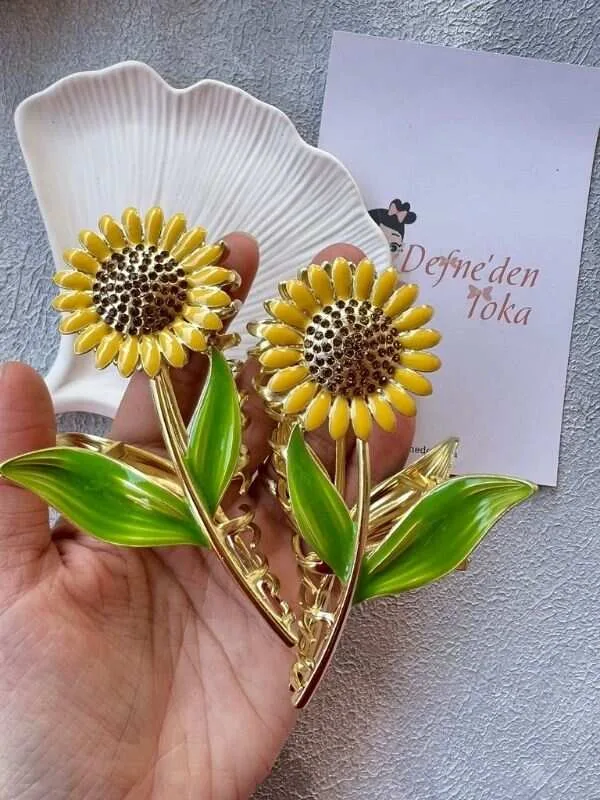 Ayçiçeği Metal Mandal Toka