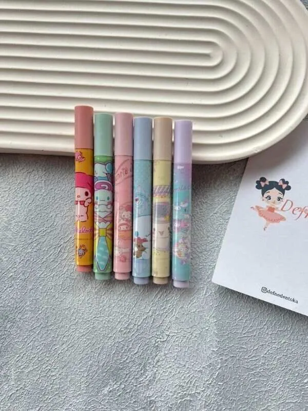 Kuromi Ve Arkadaşları 6'Lı Fosforlu Kalem