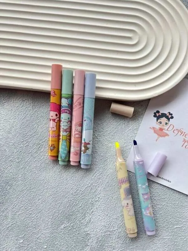 Kuromi Ve Arkadaşları 6'Lı Fosforlu Kalem